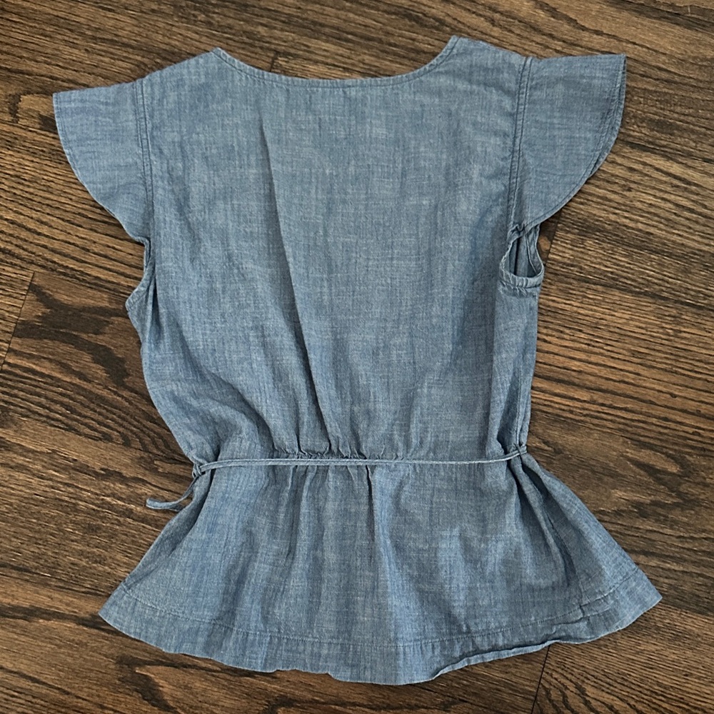J. Crew Factory Chambray Wrap Blouse 💙🩵 - Picture 6 of 11